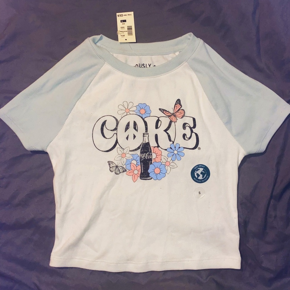 cute coke sponsored aero crop shirt